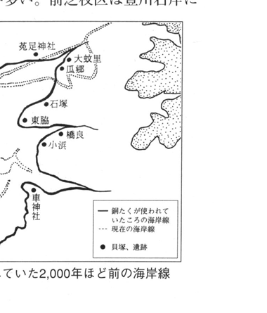 2000年前の海岸線を示した地図